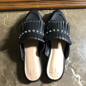 Black Studded Mules